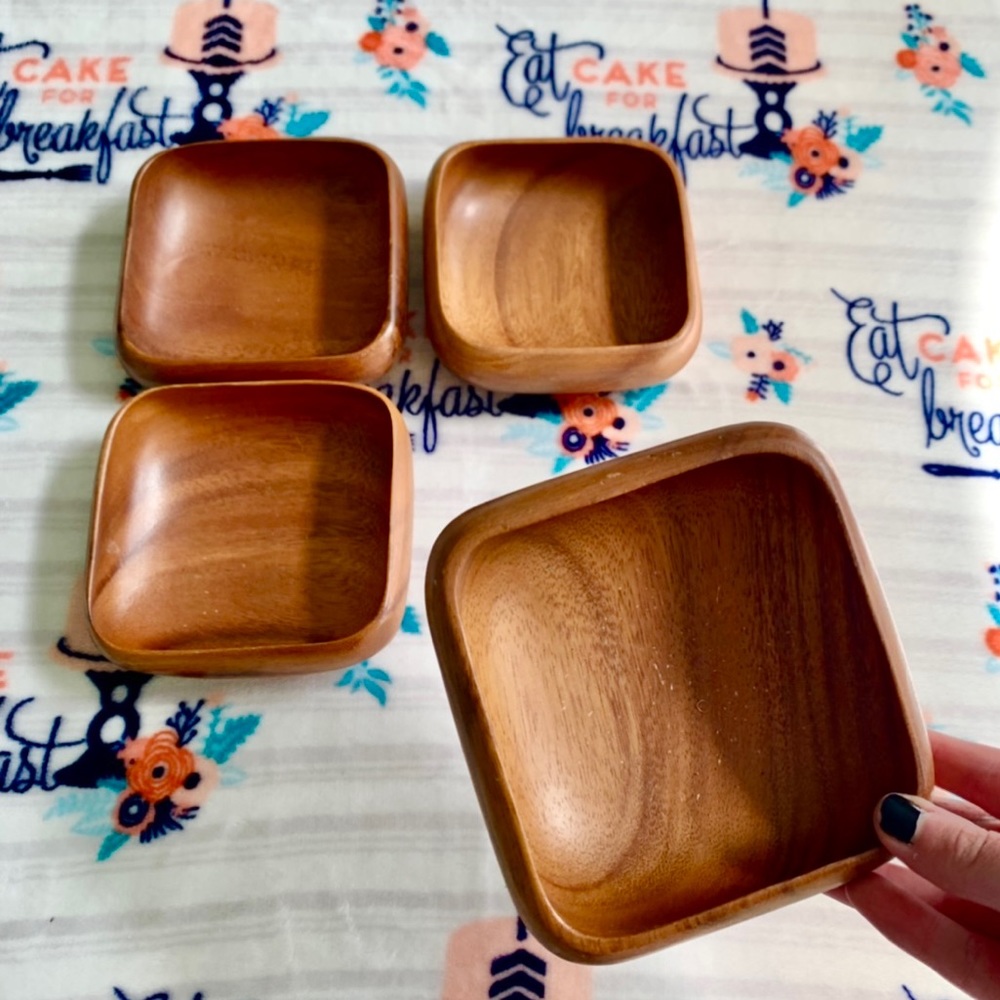 🪵 Wood Made Bamboo Bohemian Bowls x4 🪵 - Picture 2 of 6